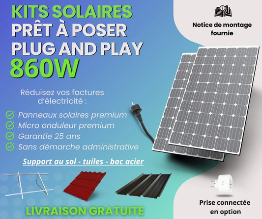 Kit 2 Panneaux Solaires Plug And Play Longi Solar Puissance 860W - KitSolaire-pretaposer.com