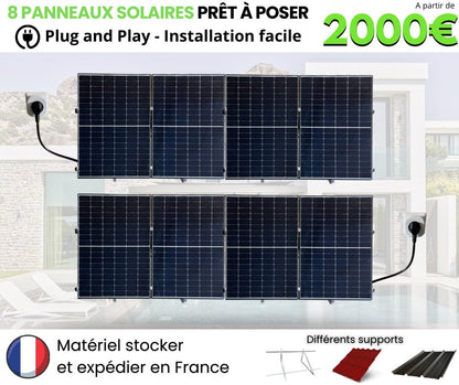 Kit 8 Panneaux Solaires Plug And Play Puissance 3440W - KitSolaire-pretaposer.com