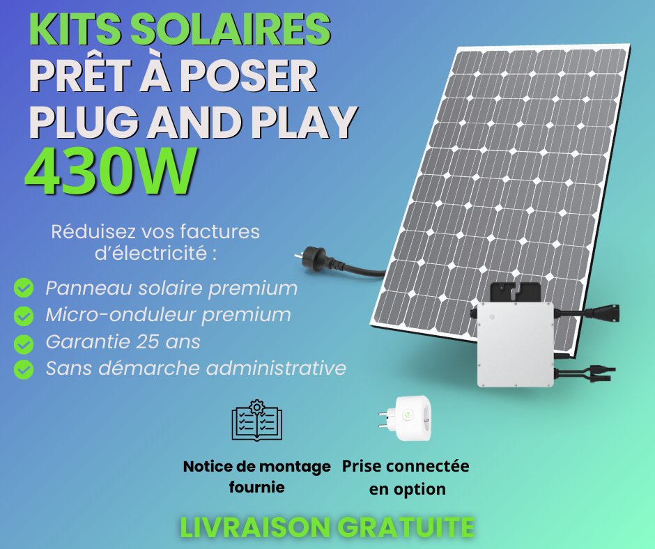 Kit solaire Plug And Play Longi Solar Puissance 430W - KitSolaire-pretaposer.com